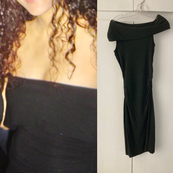 BLACK Diane von Furstenberg Midi Fitted, Ruched Dress- GORGEOUS! - Picture 2 of 9